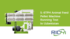 乌兹别克斯坦5-6吨饲料制粒机运行测试